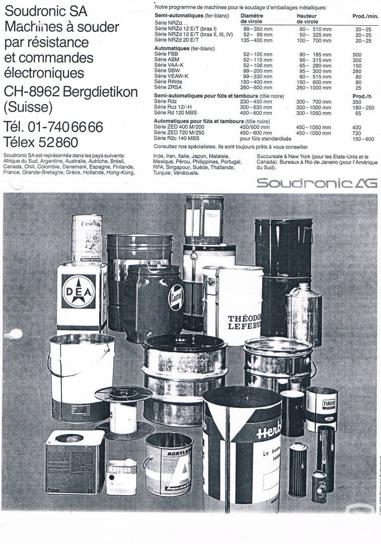 Technical data Soudronic