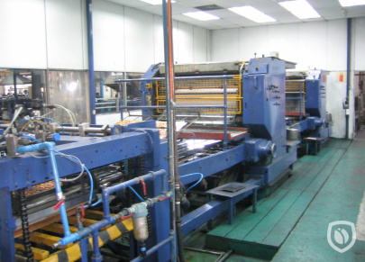 Mailander 122 tandem printing line with Mailander 460 inline coater and LTG oven